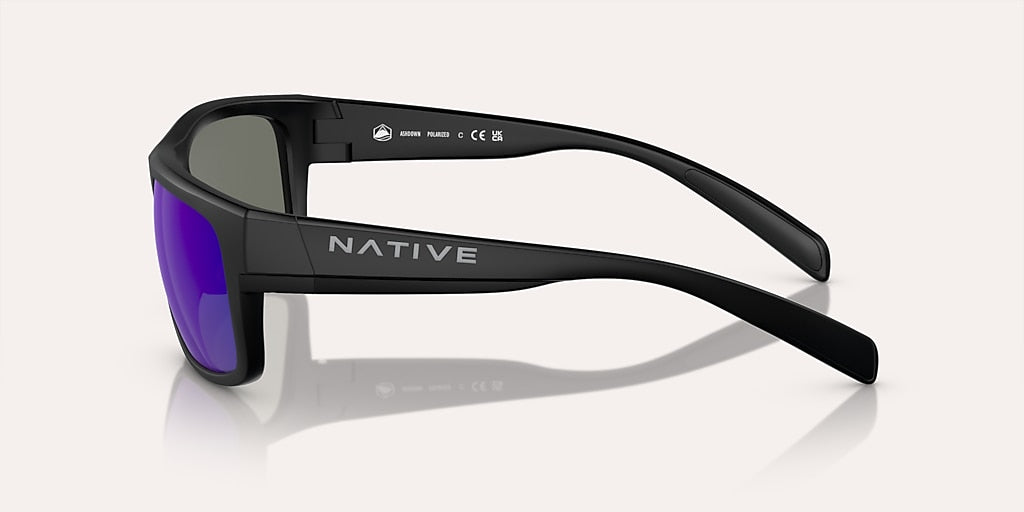NATIVE ASHDOWN MATTE BLACK W/BLUE REFLEX POLARIZED