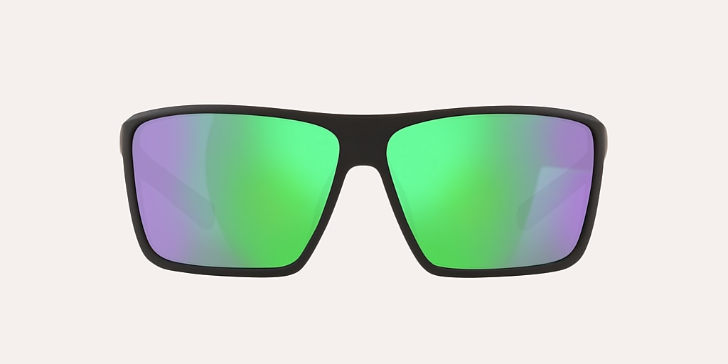 NATIVE WELLS XL MATTE BLACK W/GREEN REFLEX POLARIZED