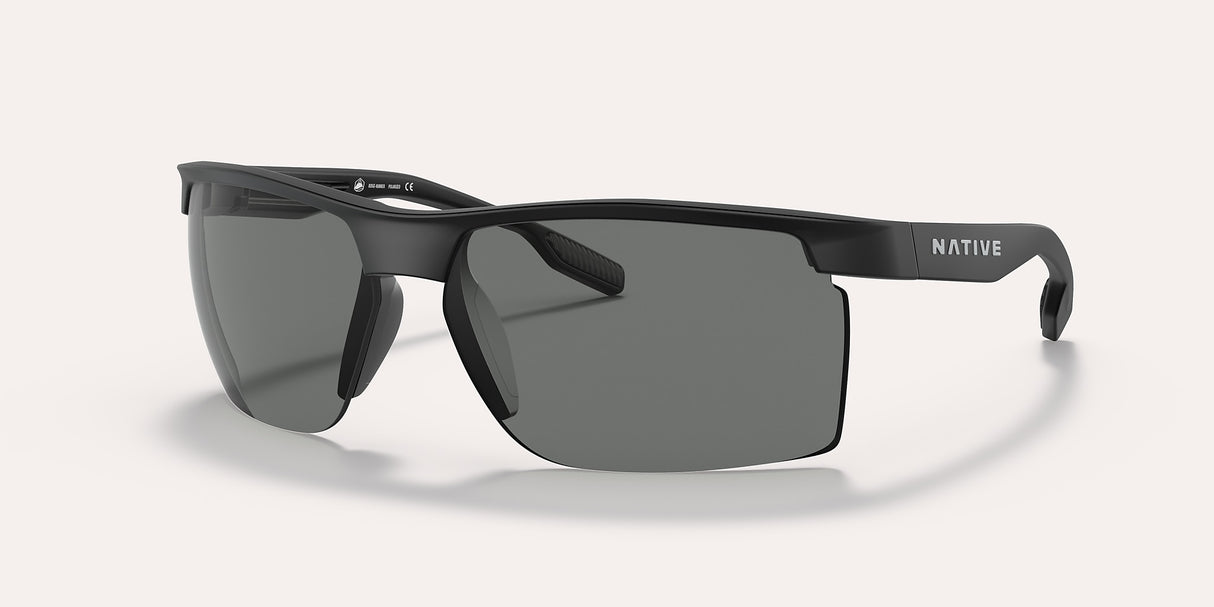 NATIVE RIDGE-RUNNER CREST MATTE BLACK W/GREY POLARIZED