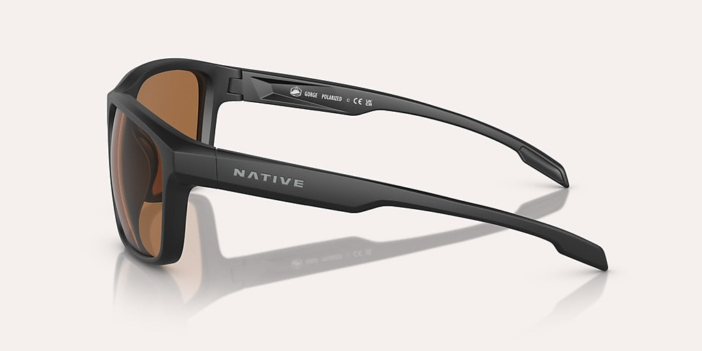 NATIVE GORGE MATTE BLACK W/BROWN REFLEX POLARIZED