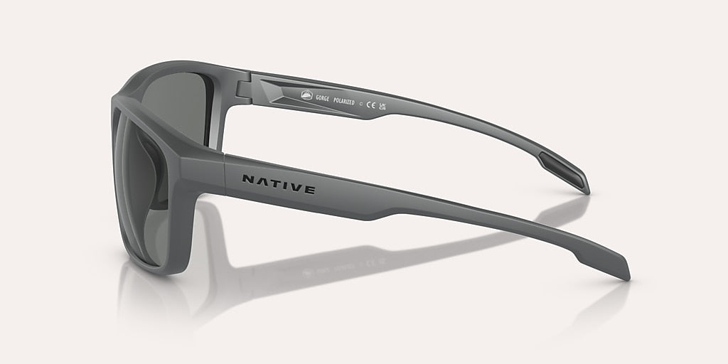 NATIVE GORGE MATTE GREY W/GREY REFLEX POLARIZED