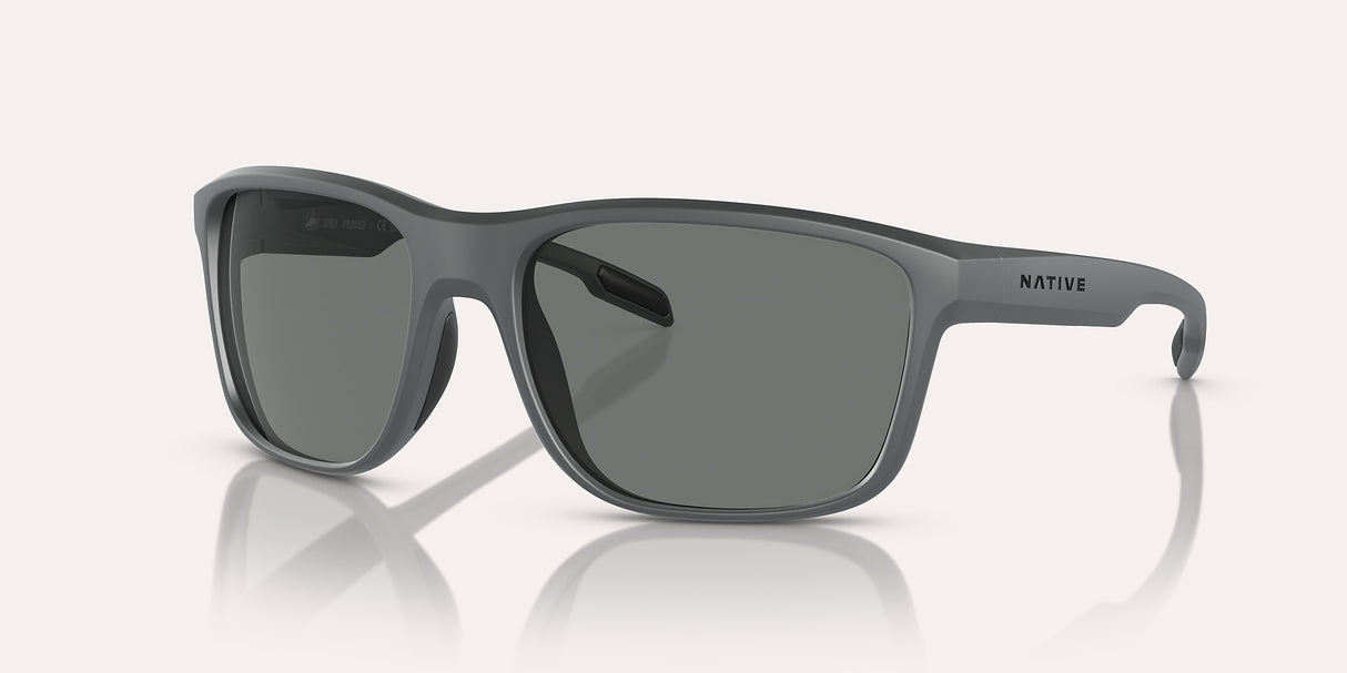 NATIVE GORGE MATTE GREY W/GREY REFLEX POLARIZED