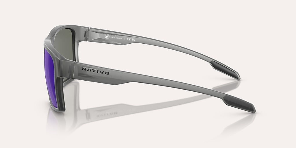 NATIVE BRECK MATTE SMOKE CRYSTAL W/BLUE REFLEX POLARIZED