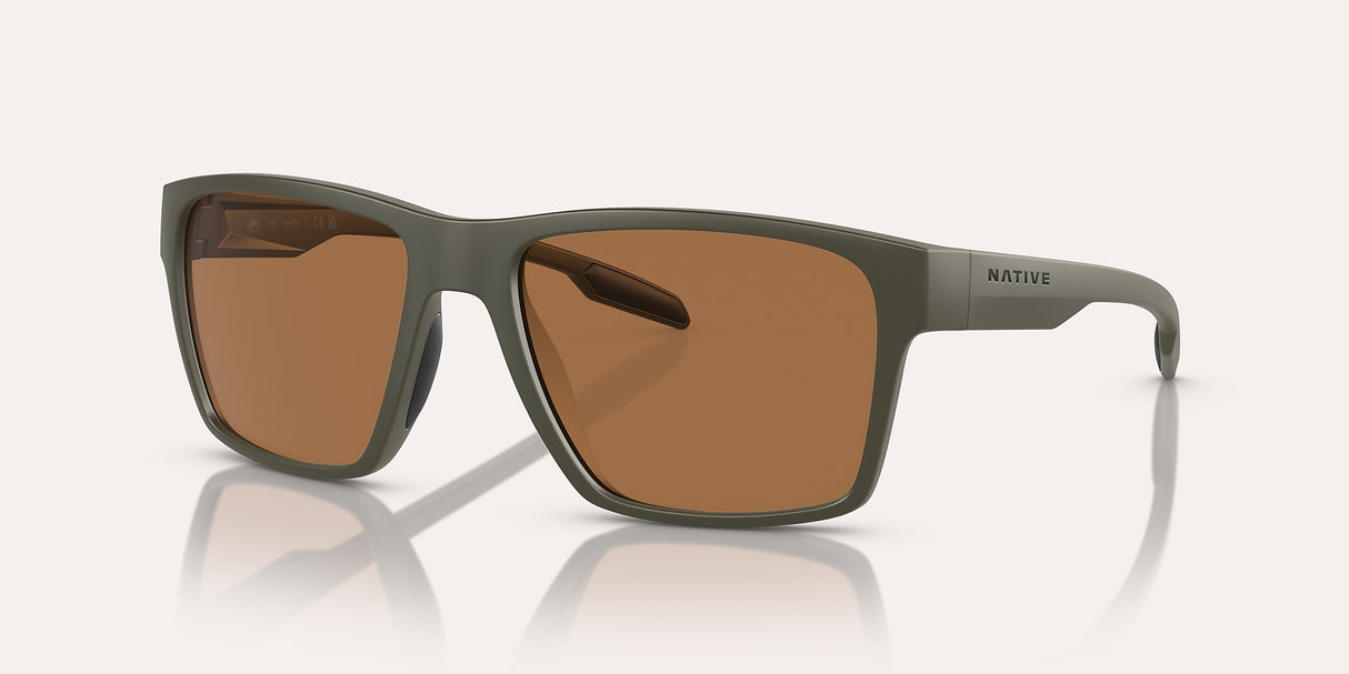 NATIVE BRECK MATTE OLIVE W/BROWN POLARIZED