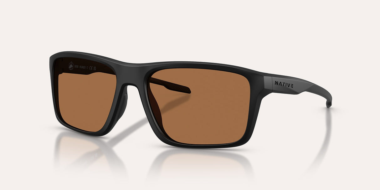 NATIVE TAVERN MATTE BLACK W/BROWN REFLEX POLARIZED