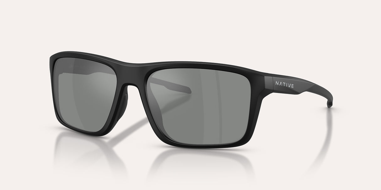 NATIVE TAVERN MATTE BLACK W/SILVER REFLEX POLARIZED