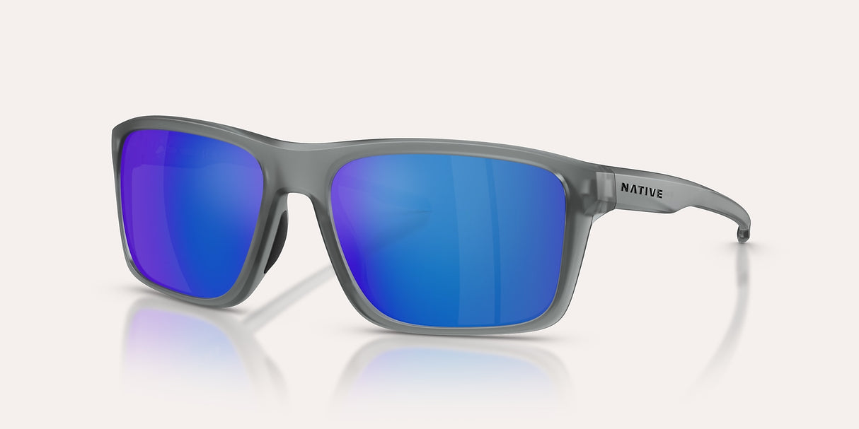 NATIVE TAVERN MATTE SMOKE CRYSTAL W/BLUE REFLEX POLARIZED