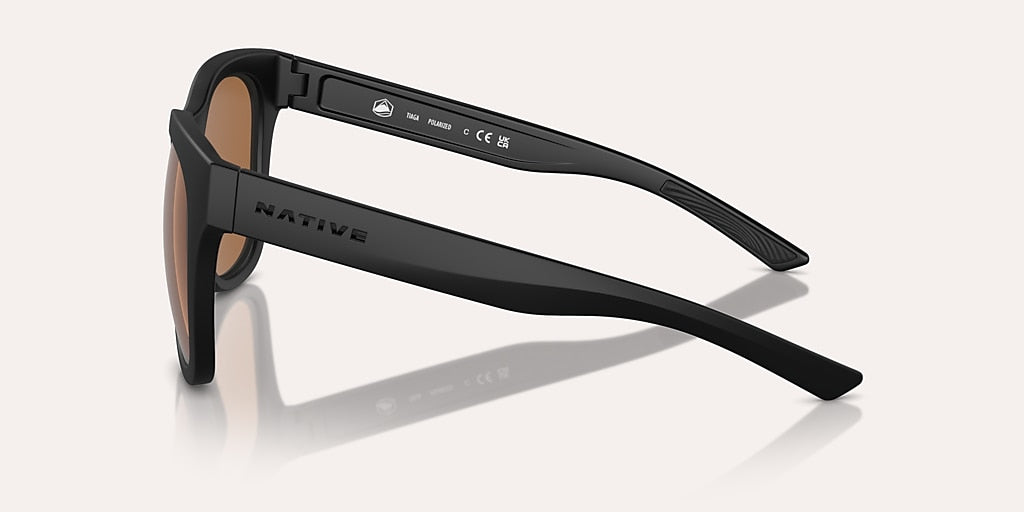 NATIVE TIAGA MATTE BLACK W/BROWN POLARIZED
