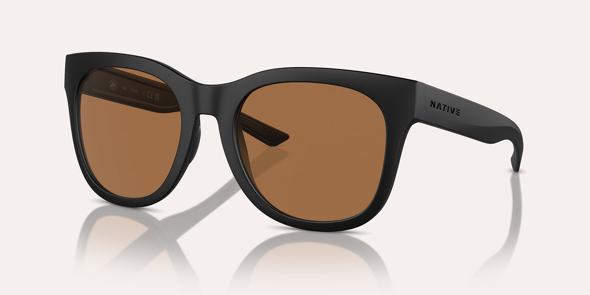 NATIVE TIAGA MATTE BLACK W/BROWN POLARIZED