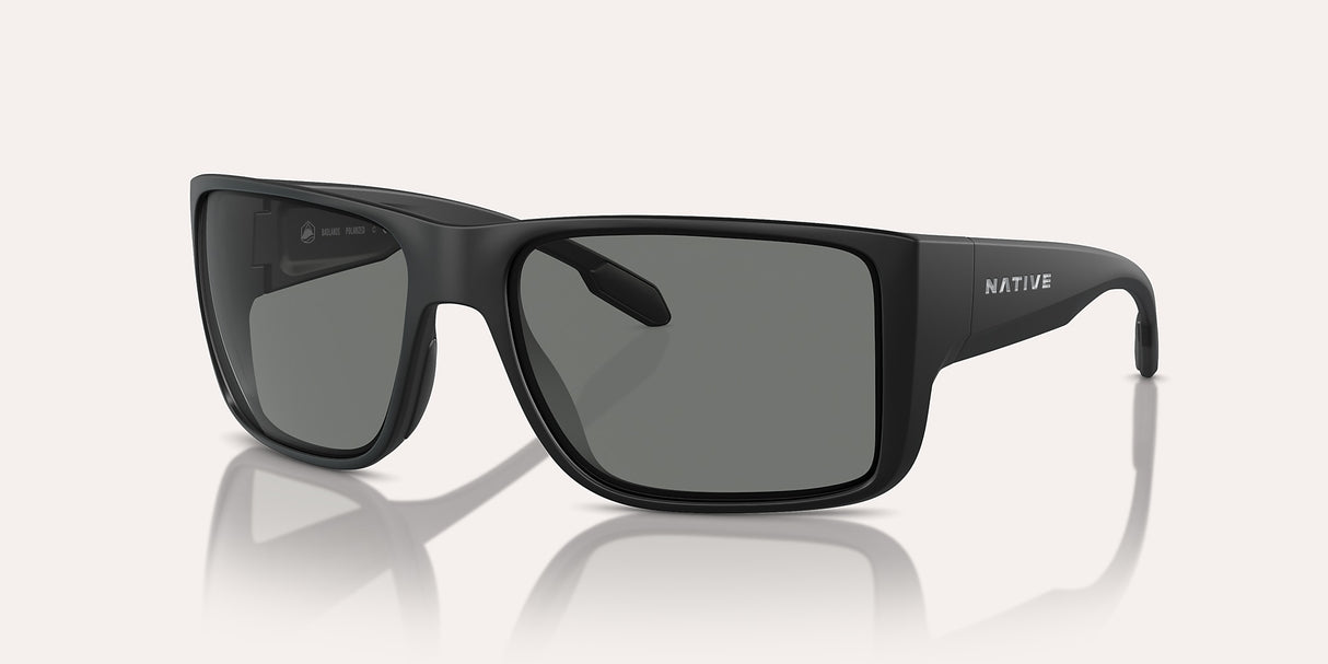 NATIVE BADLANDS MATTE BLACK W/GREY REFLEX POLARIZED