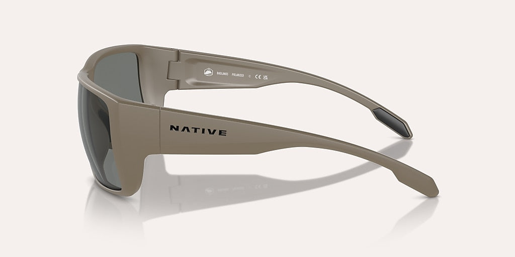 NATIVE BADLANDS MATTE DESERT TAN W/GREY REFLEX POLARIZED