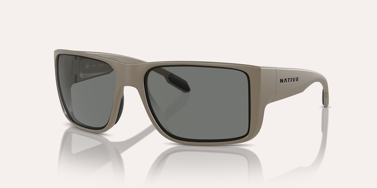 NATIVE BADLANDS MATTE DESERT TAN W/GREY REFLEX POLARIZED