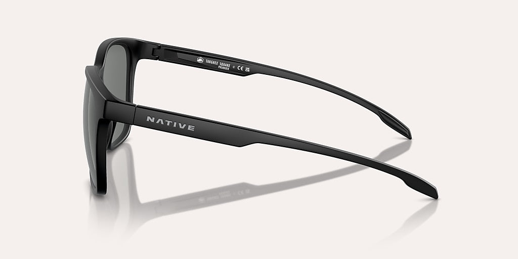 NATIVE TARGHEE SQUARE MATTE BLACK W/GREY REFLEX POLARIZED