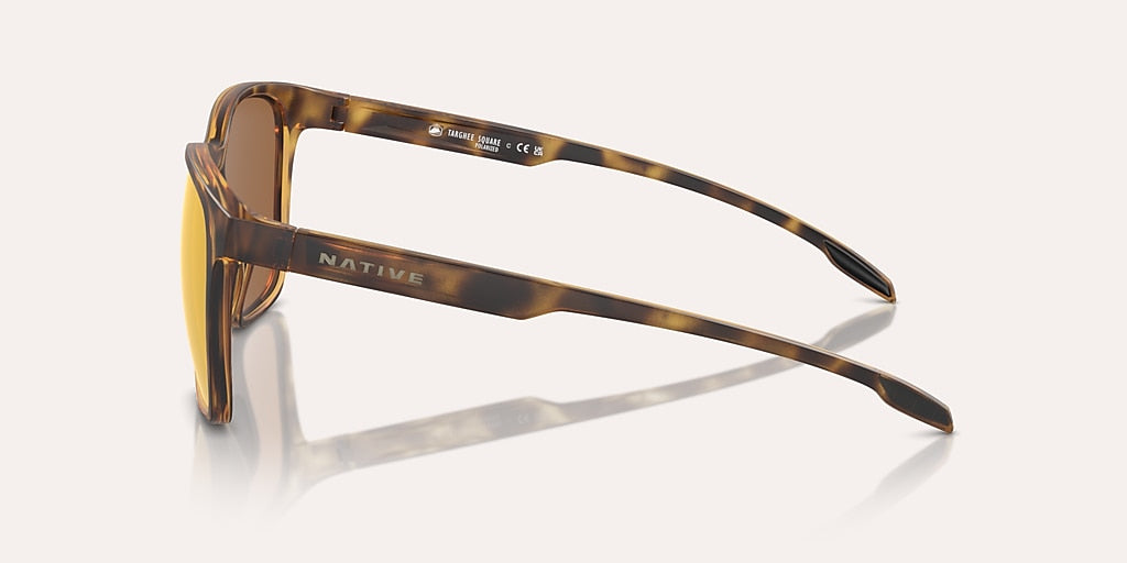 NATIVE TARGHEE SQUARE MATTE TORTOISE W/BRONZE REFLEX POLARIZED