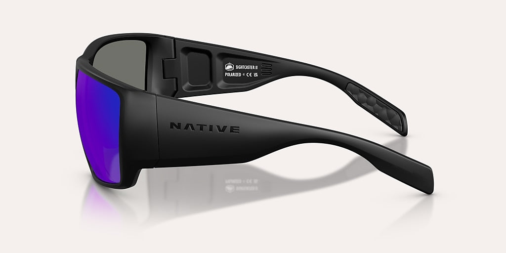NATIVE SIGHTCASTER II MATTE BLACK W/BLUE REFLEX POLARIZED