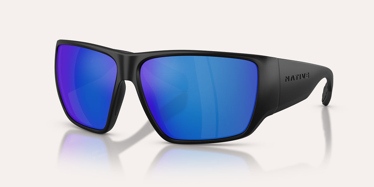 NATIVE SIGHTCASTER II MATTE BLACK W/BLUE REFLEX POLARIZED