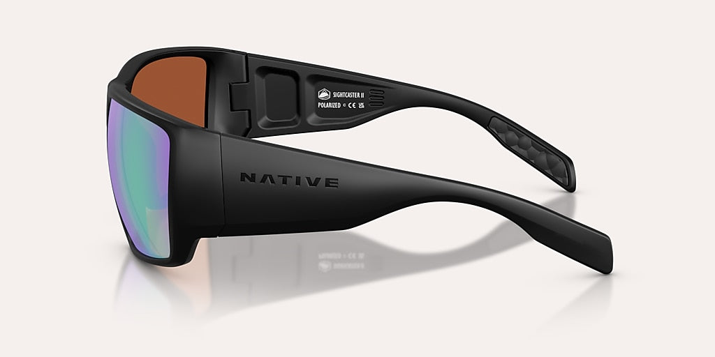 NATIVE SIGHTCASTER II MATTE BLACK W/GREEN REFLEX POLARIZED