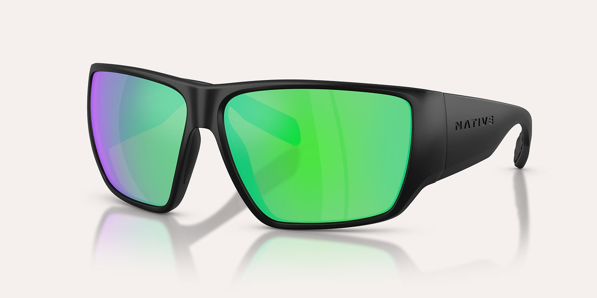 NATIVE SIGHTCASTER II MATTE BLACK W/GREEN REFLEX POLARIZED