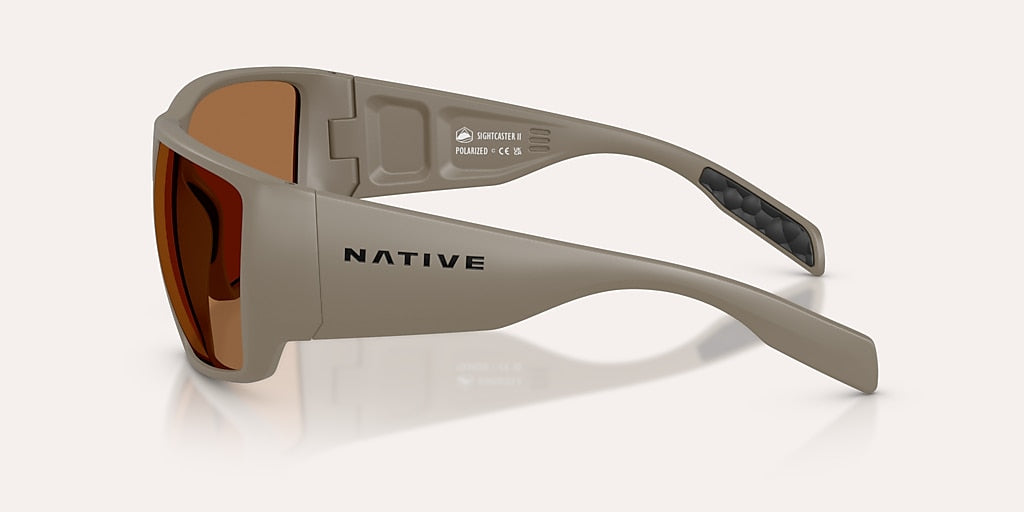 NATIVE SIGHTCASTER II MATTE DESERT TAN W/BROWN REFLEX POLARIZED