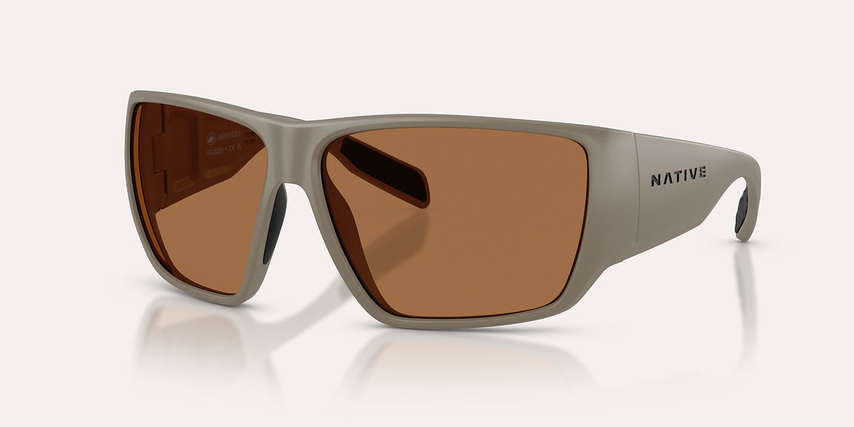 NATIVE SIGHTCASTER II MATTE DESERT TAN W/BROWN REFLEX POLARIZED