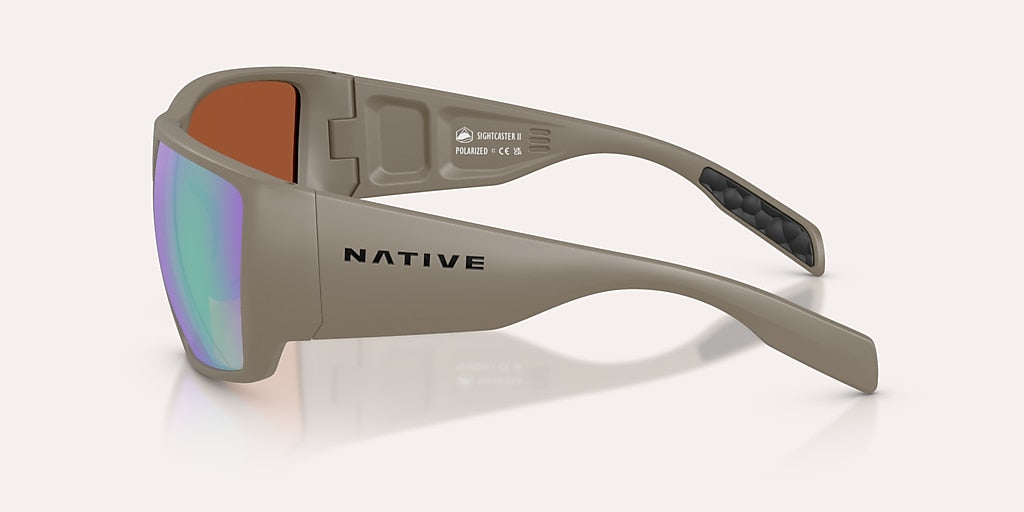 NATIVE SIGHTCASTER II MATTE DESERT TAN W/GREEN REFLEX POLARIZED