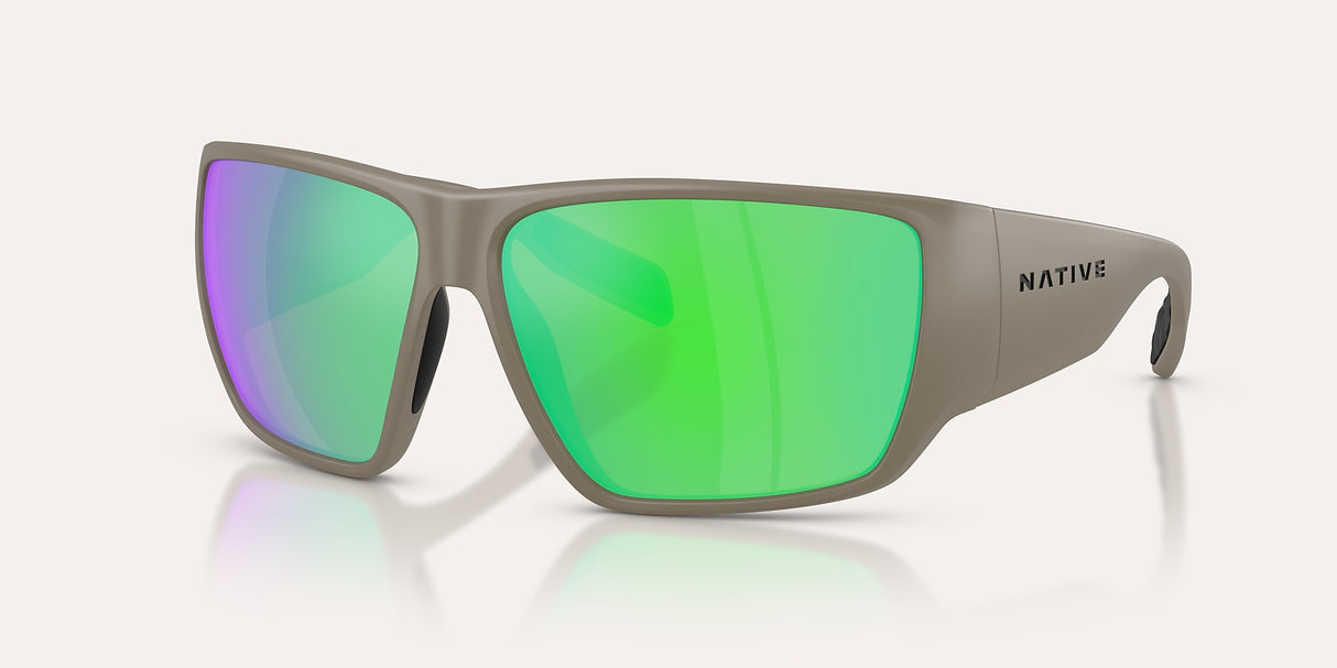 NATIVE SIGHTCASTER II MATTE DESERT TAN W/GREEN REFLEX POLARIZED