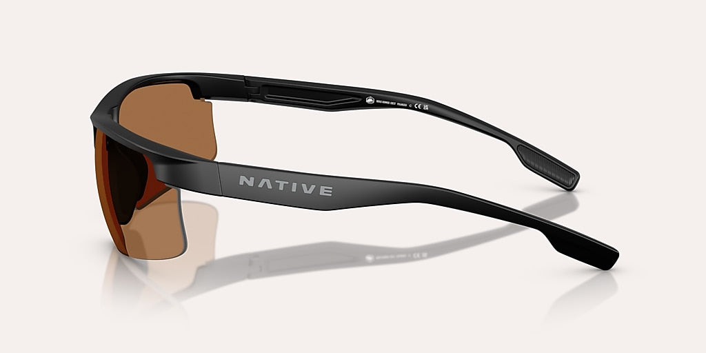 NATIVE RIDGE-RUNNER CREST MATTE BLACK W/BROWN POLARIZED