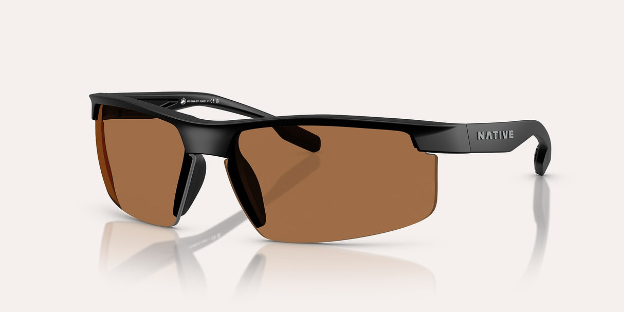 NATIVE RIDGE-RUNNER CREST MATTE BLACK W/BROWN POLARIZED