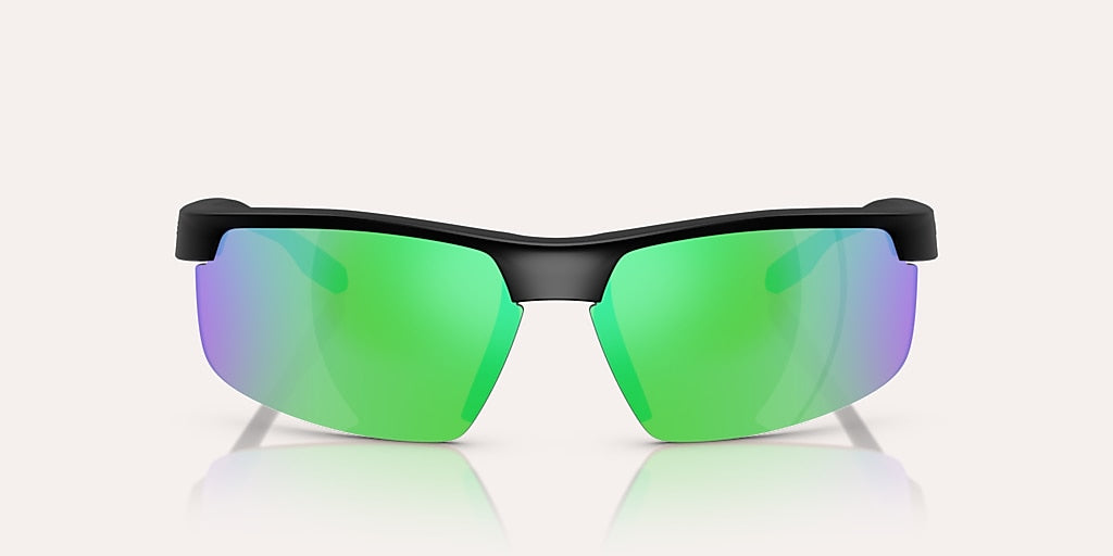 NATIVE RIDGE-RUNNER CREST MATTE BLACK W/GREEN RFLEX POLARIZED