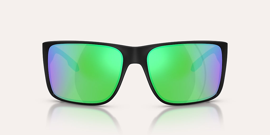 NATIVE BADLANDS XL MATTE BLACK W/GREEN REFLEX POLARIZED