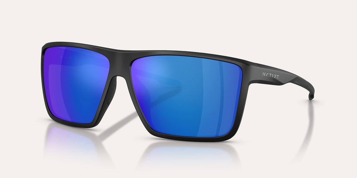 NATIVE TAVERN XL MATTE BLACK W/BLUE REFLEX POLARIZED
