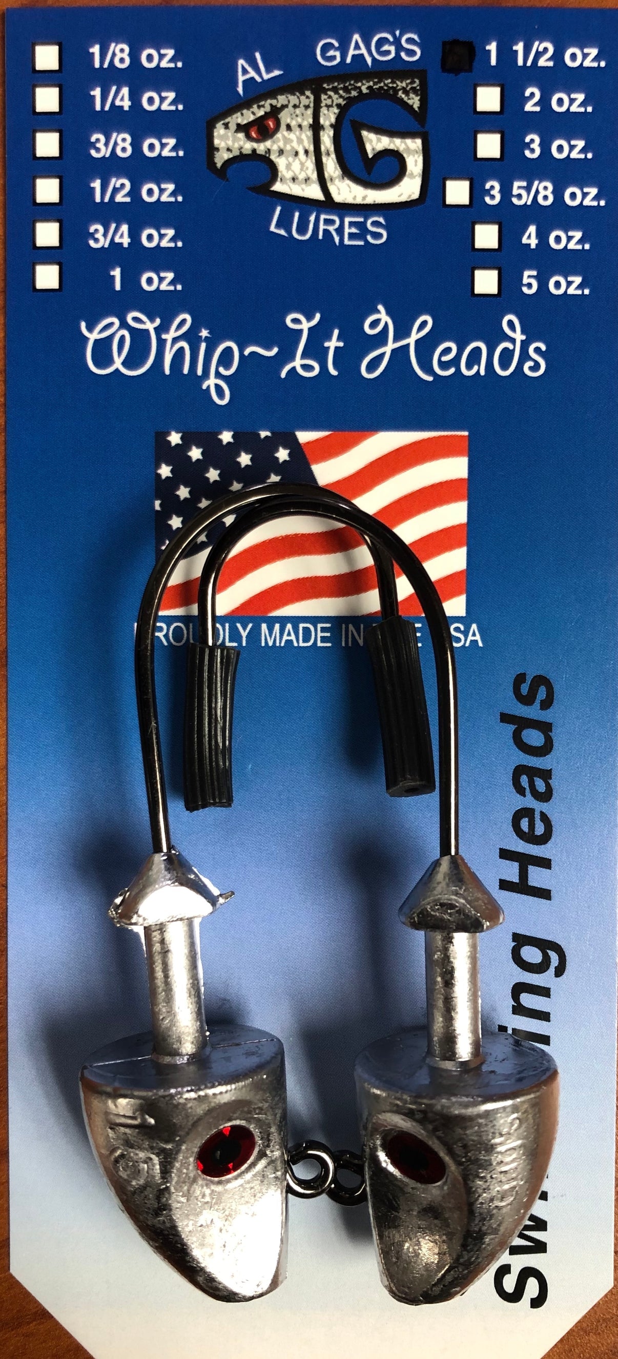 AL GAGS UNDERSPIN JIG HEAD 1.5 OZ QTY 2