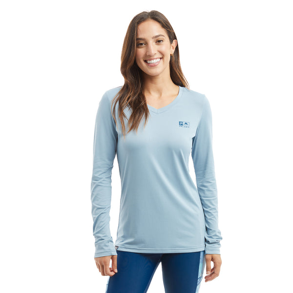 PELAGIC WOMENS AQUATEK V-NECK LS SHIRT