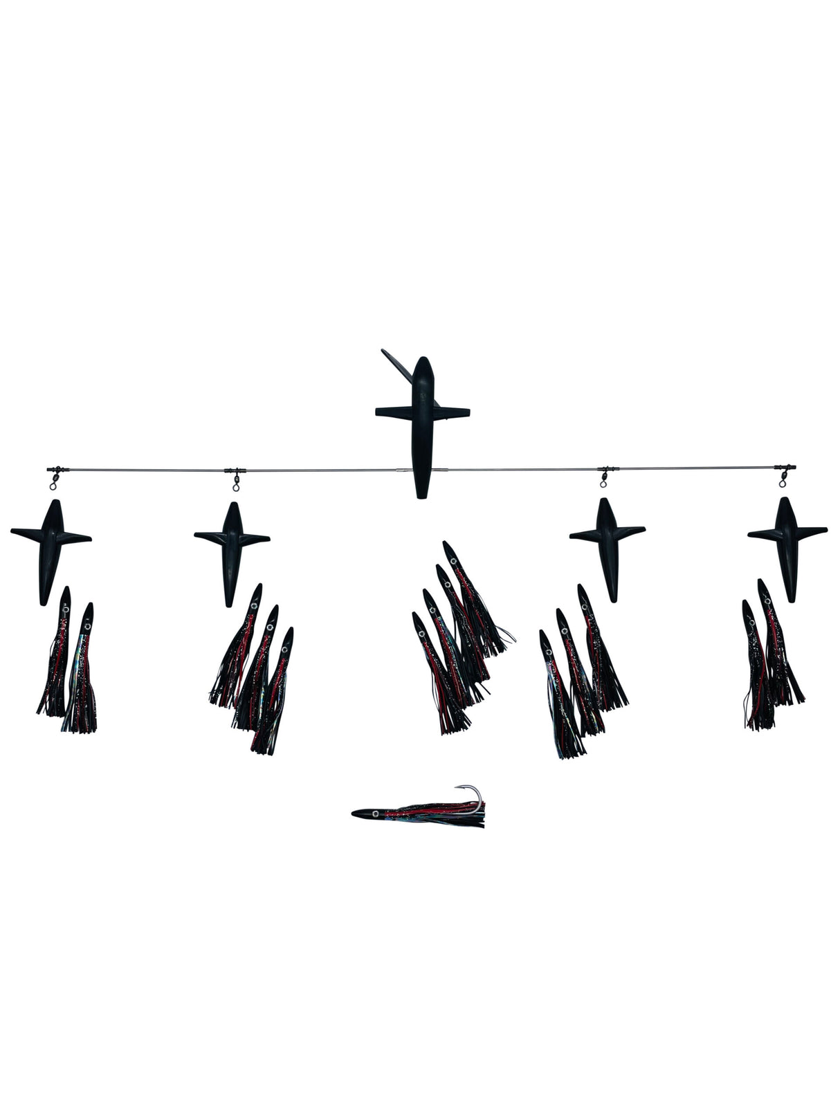 JB 36" SIDE TRACKER W/MINI BULLET HEAD LURES