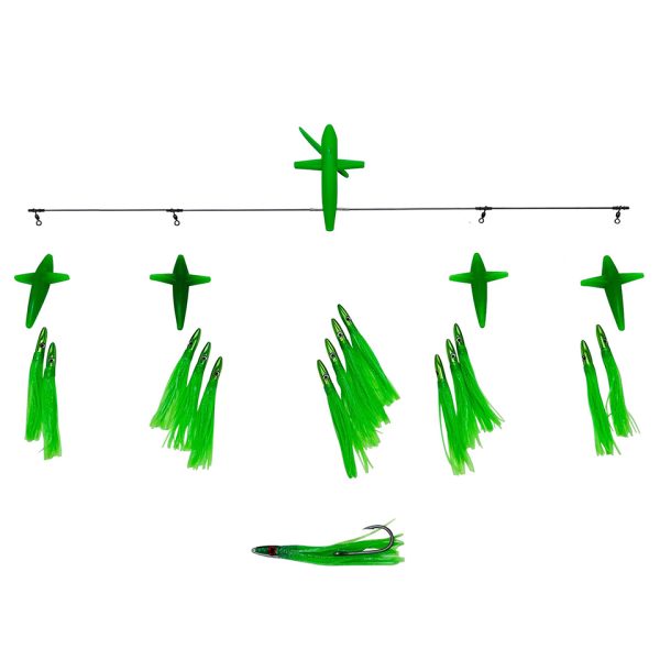 JB 36" SIDE TRACKER W/MINI BULLET HEAD LURES