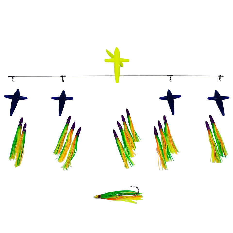 JB 36" SIDE TRACKER W/MINI BULLET HEAD LURES