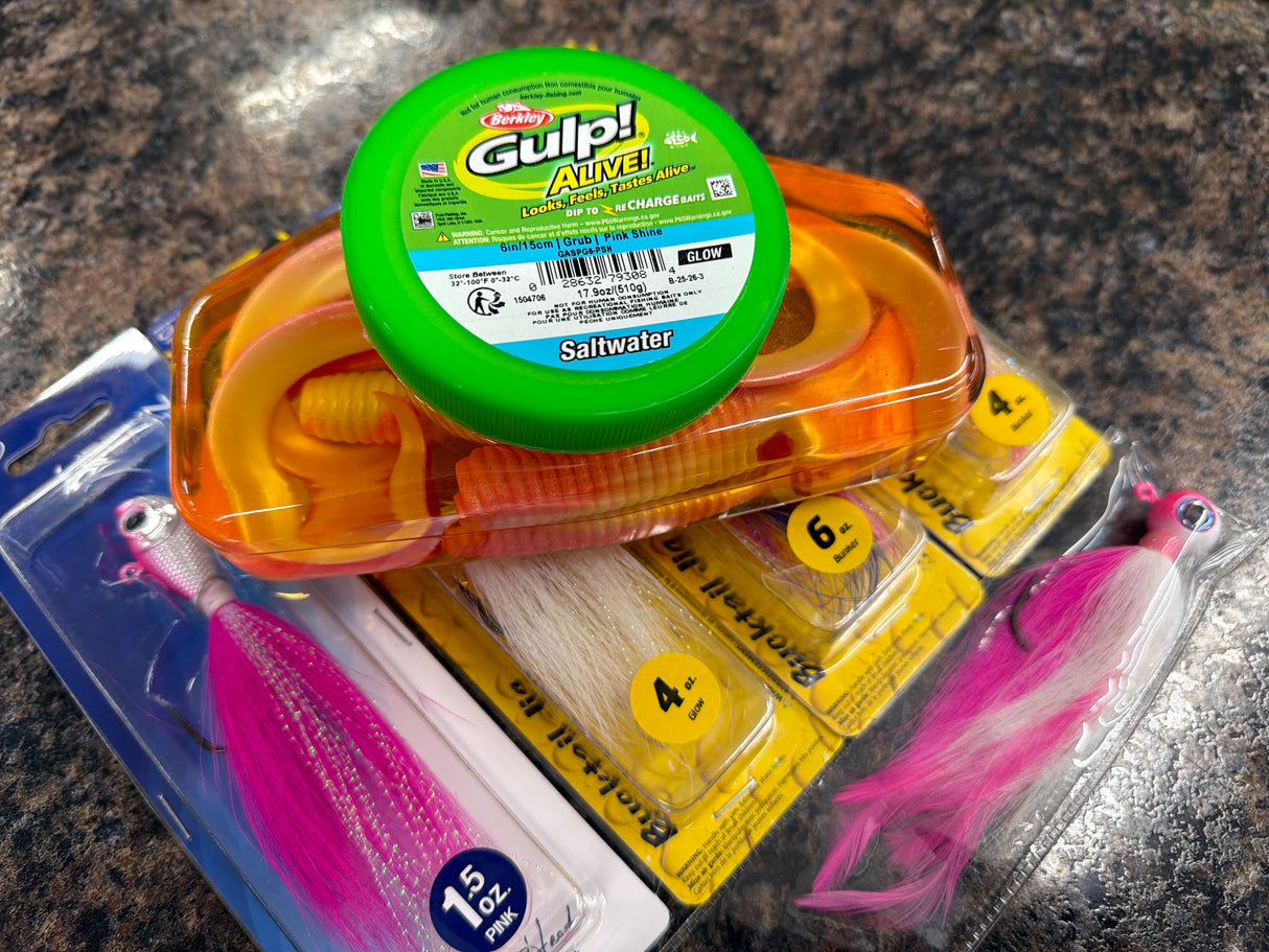 BERKLEY GULP! ALIVE! SALTWATER GRUB 6" PINK SHINE