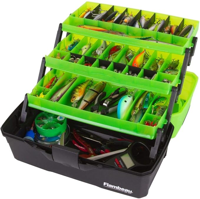 FLAMBEAU 3 TRAY TACKLE BOX FROST SERIES GREEN/BLACK