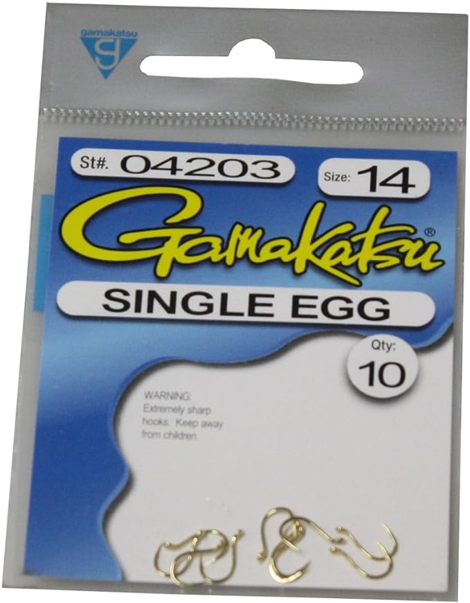 GAMAKATSU SINGLE EGG GOLD SIZE 14 QTY 10 LINE 2LB