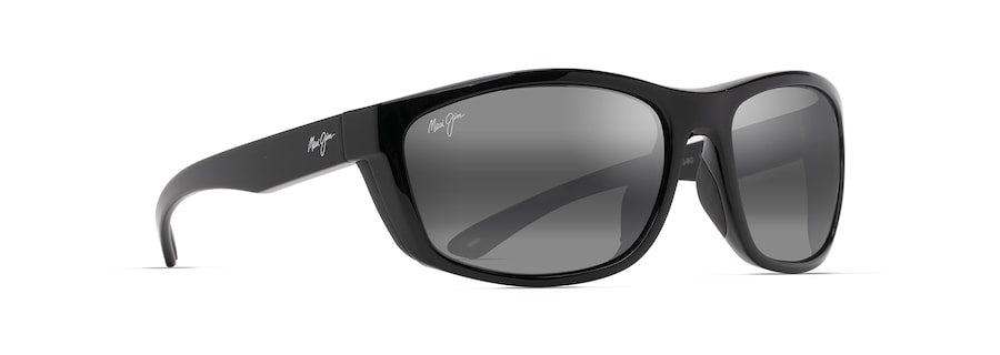 MAUI JIM GREY NUU LANDING BLACK GLOSS W/BLACK RUBBER