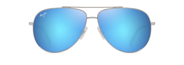 MAUI JIM BLUE HAWAII HAU OLI SHINY SILVER W/BLUE AND GREEN