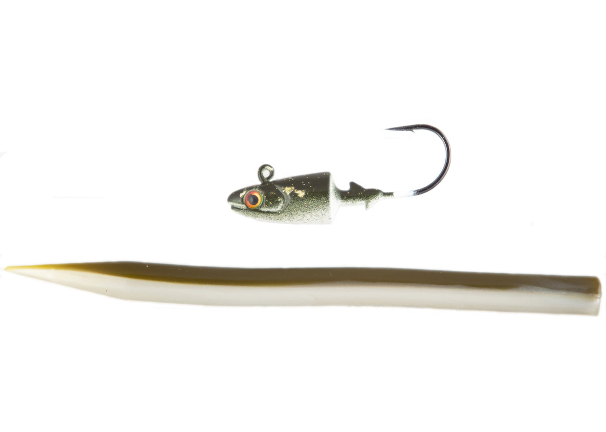 BILL HURLEY 7.5" CAPE COD SAND EEL OLIVE WEED GUARD 5 PK