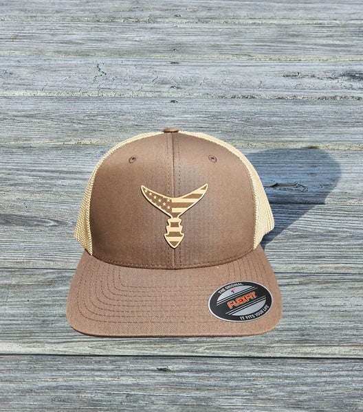 CHASING TAIL FITTED HAT BROWN/TAN AMERICAN LEATHER