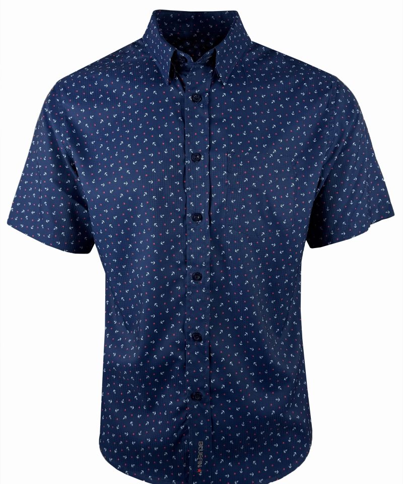 BLUEFIN FINS OUT SPORT NAVY SS SHIRT