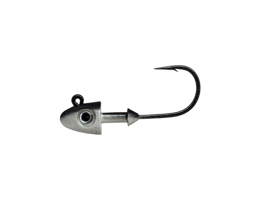 RONZ JIG HEAD PAINTED WITH 3D EYES PEARL/BLACK 5/8 OZ- 5 PACK