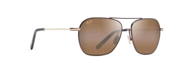 MAUI JIM HCL MANO DARK BROWN WITH GOLD STRIPE