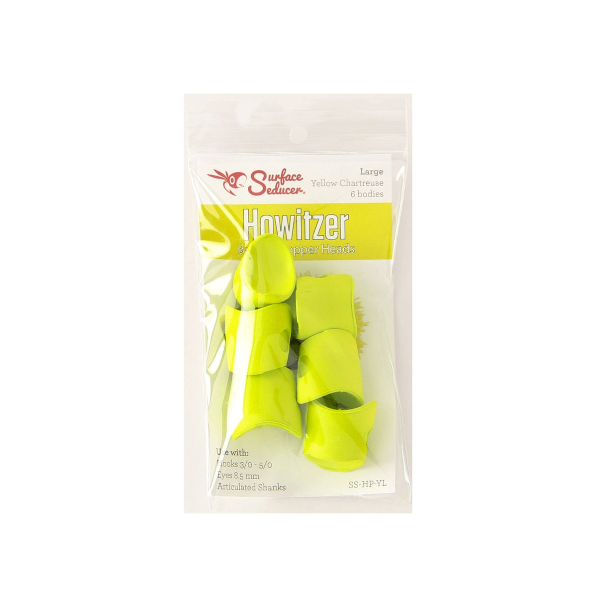 HOWITZER BAITFISH POPPER HEADS SMALL #385 YELLOW CHARTREUSE