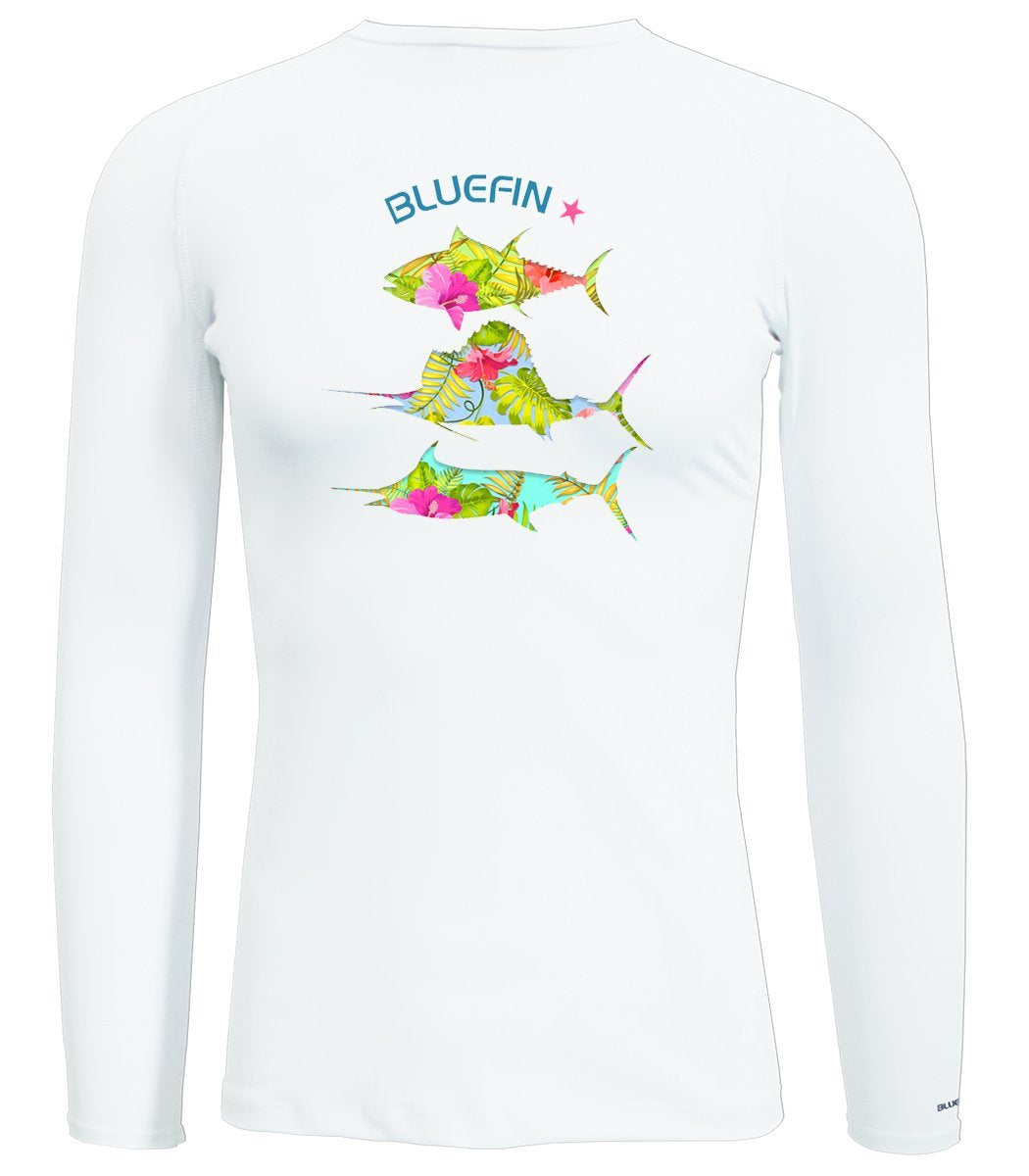 BLUEFIN LADIES L/S SOLAR TEE GH FLORAL PELAGICS