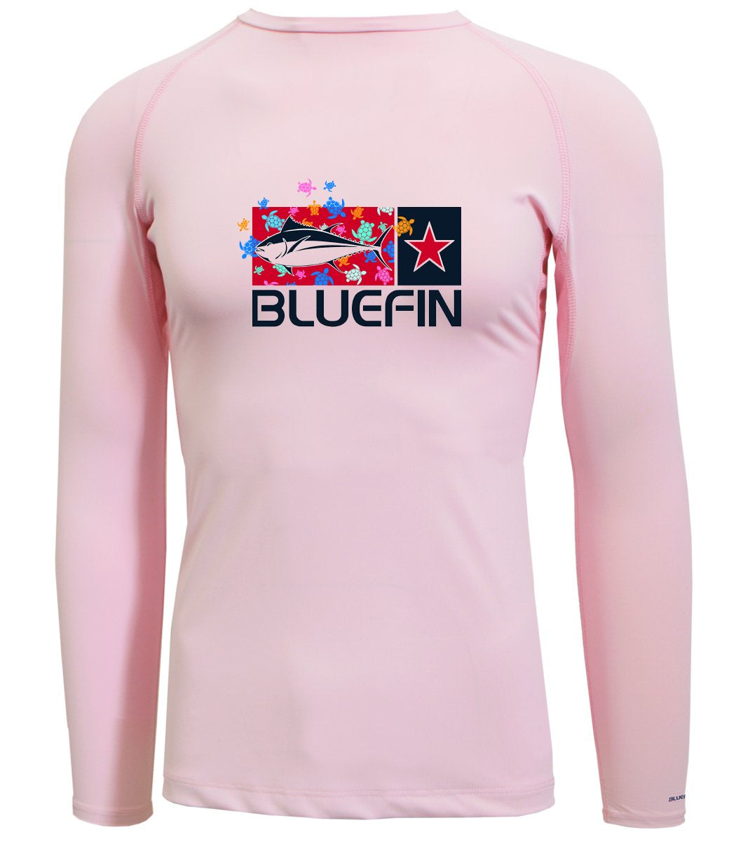 BLUEFIN LADIES L/S SOLAR TEE GH MULTI-COLOR TURTLES