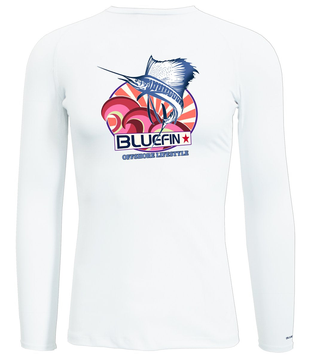 BLUEFIN LADIES L/S SOLAR TEE GH SURFING MARLIN